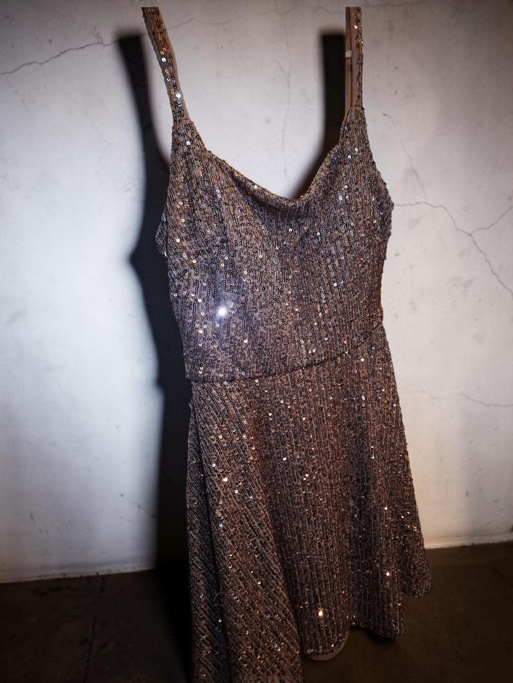 Morgan & Co. Bronze Sequin Mini Dress